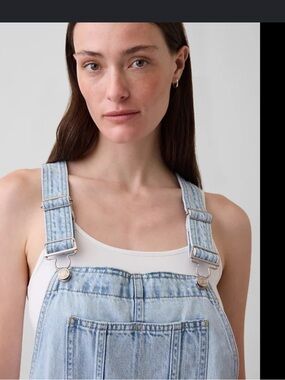 GAP Denim Short Overalls Light Blue Medium